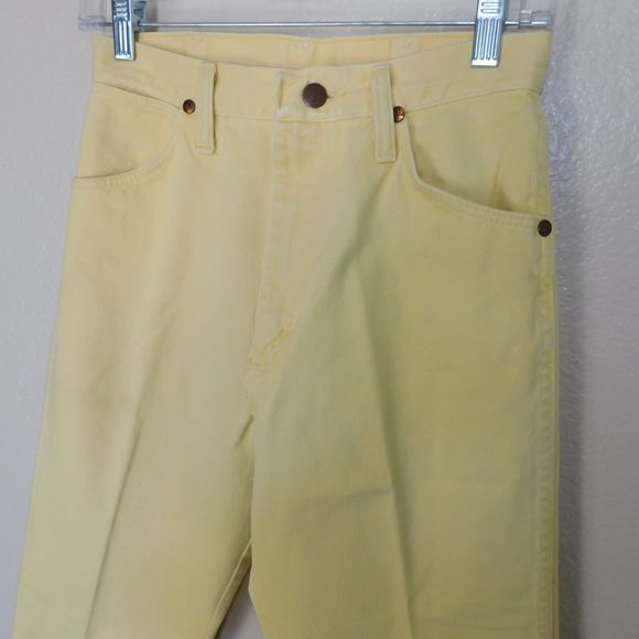 Wrangler Jeans Women Size 11 Cowboy High Waisted USA Made 13MBCG Yellow RARE 80s - Picture 2 of 10